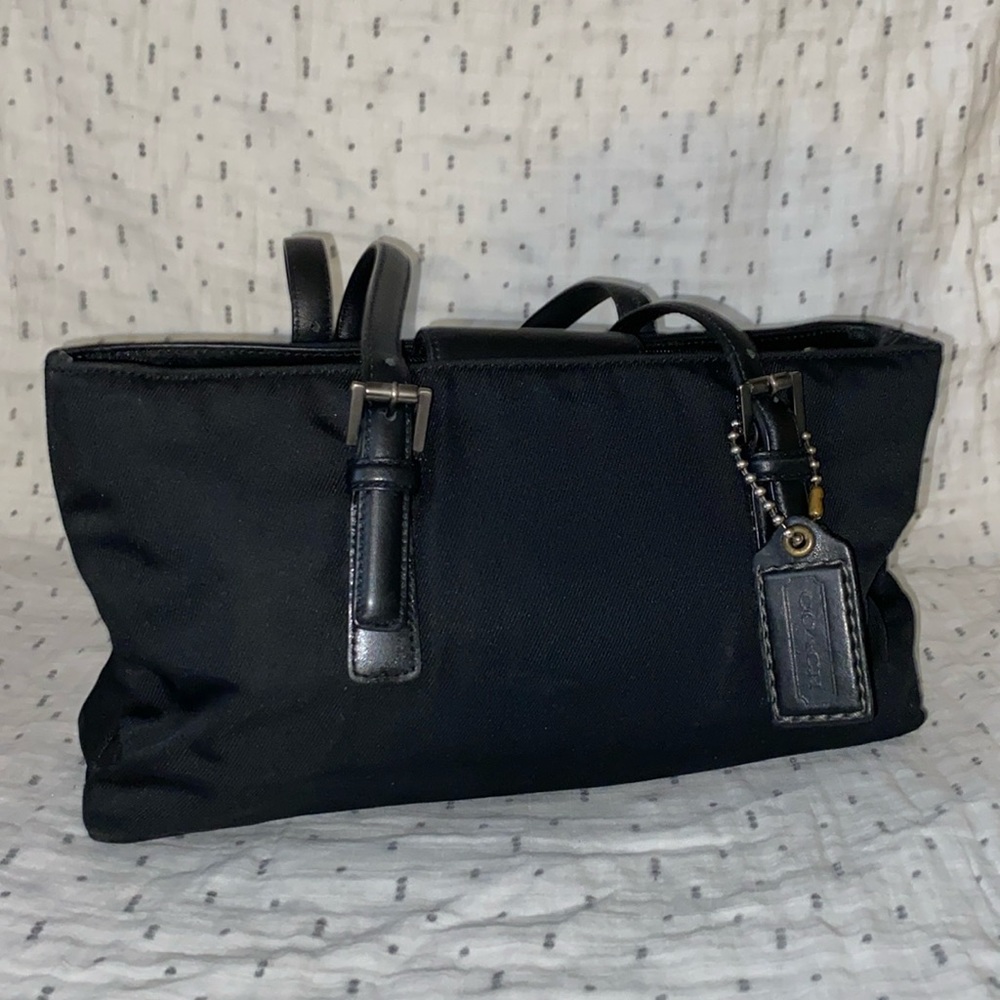 Vintage Coach Twill & Leather